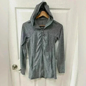 Athleta Heather Vitamin Sea Hooded Jacket Charcoal Grey Heather Ladies Small